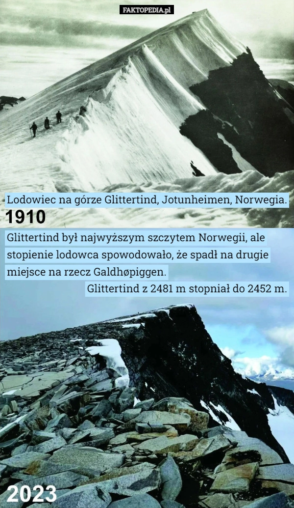 
    Lodowiec na górze Glittertind, Jotunheimen, Norwegia.