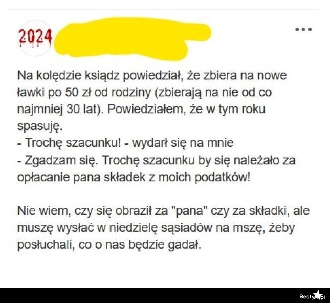 
    Bezczelny ksiądz 