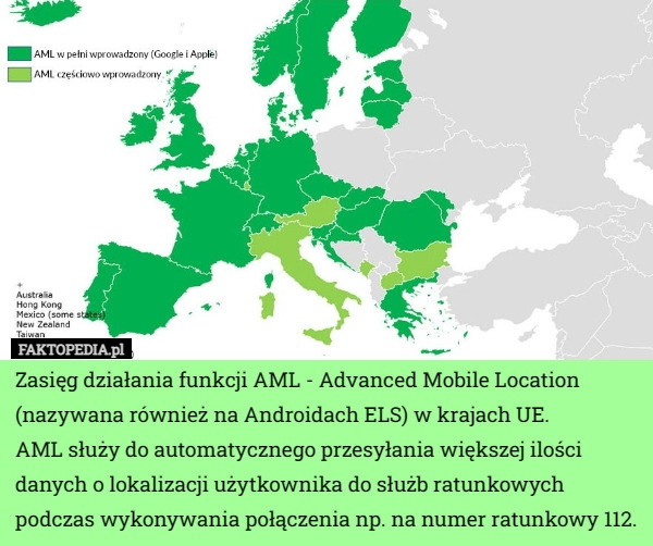 
    Zasięg działania funkcji AML - Advanced Mobile Location (nazywana również...