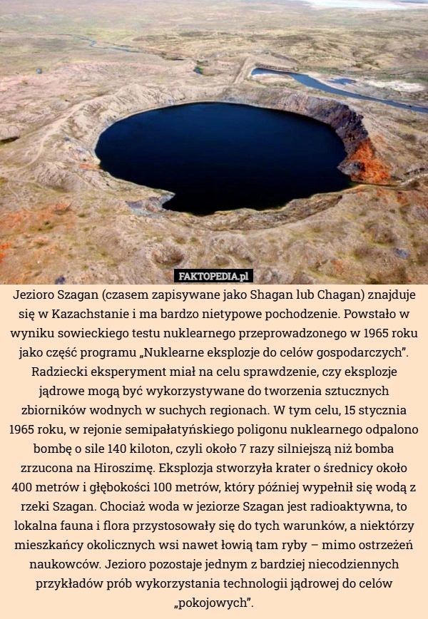 
    Jezioro Szagan (czasem zapisywane jako Shagan lub Chagan) znajduje się w