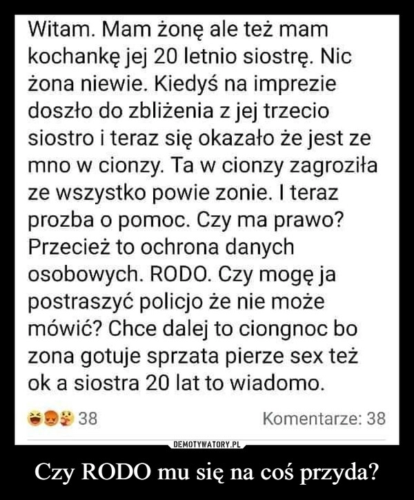 
    Czy RODO mu się na coś przyda?