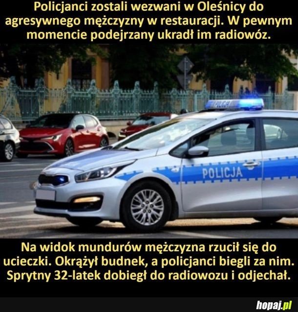 
    Mężczyzna ukradł policjantom radiowóz