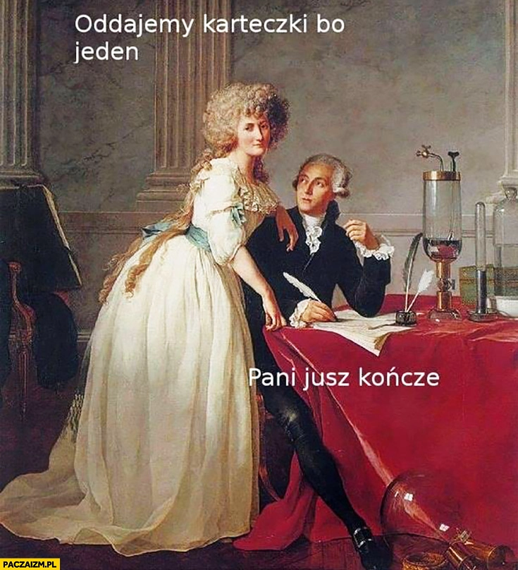 
    Oddajemy karteczki bo jeden pani już kończę