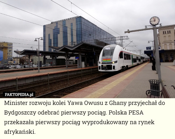 
    Minister rozwoju kolei Yawa Owusu z Ghany przyjechał do Bydgoszczy odebrać