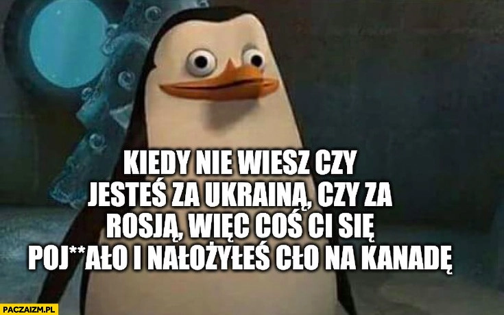 
    Kiedy nie wiesz czy jesteś za Ukrainą czy za rosją wiec coś ci się pomyliło i nałożyłeś cło na Kanade