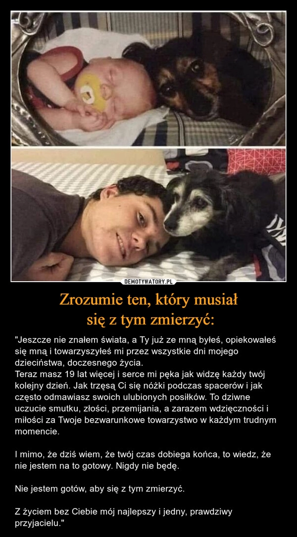 
    Zrozumie ten, który musiał
 się z tym zmierzyć: