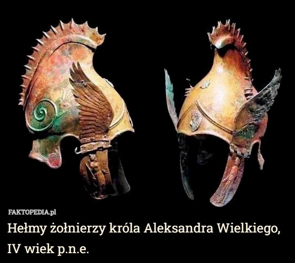 
    Hełmy żołnierzy króla Aleksandra Wielkiego, IV wiek p.n.e.