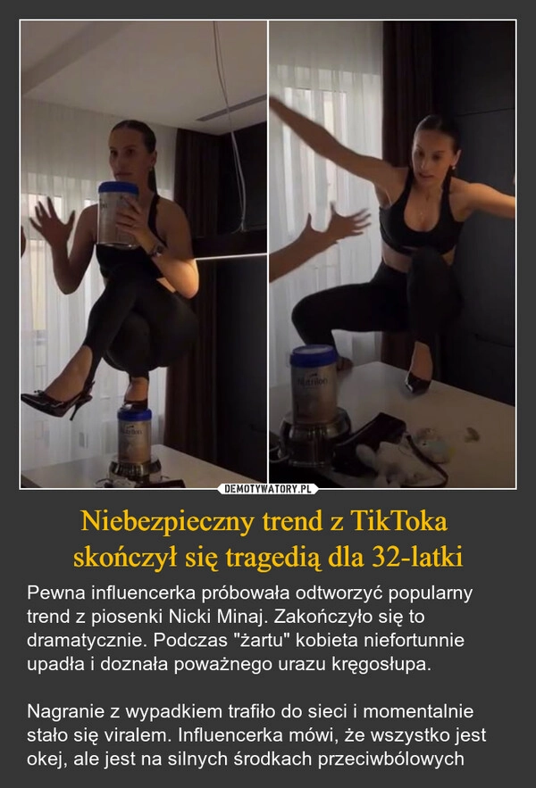 
    Niebezpieczny trend z TikToka 
skończył się tragedią dla 32-latki