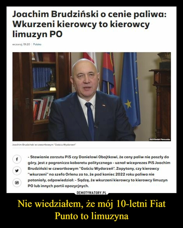 
    Nie wiedziałem, że mój 10-letni Fiat Punto to limuzyna 