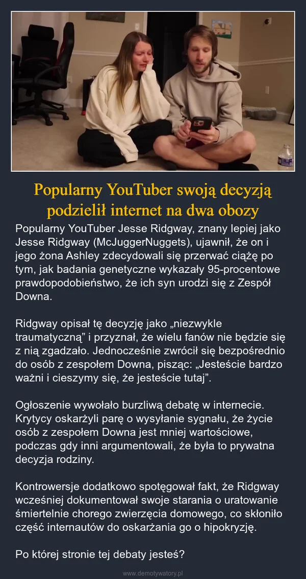 
    Popularny YouTuber swoją decyzją podzielił internet na dwa obozy