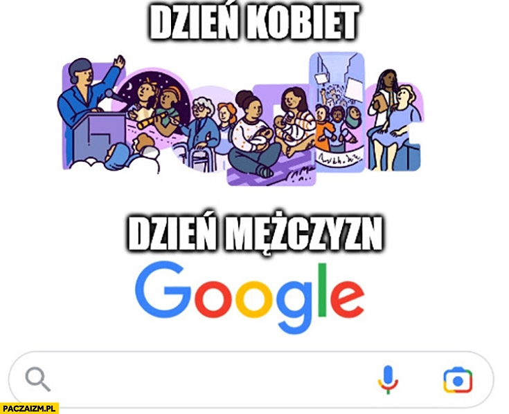 
    Google dzień kobiet vs dzień mężczyzn grafika doodle