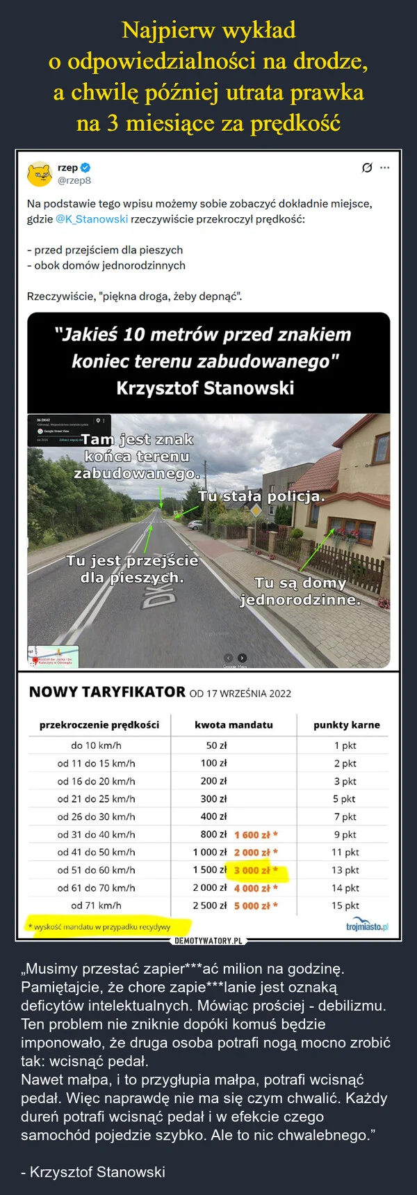 
    Najpierw wykład o odpowiedzialności na drodze, a chwilę później utrata prawka na 3 miesiące za prędkość