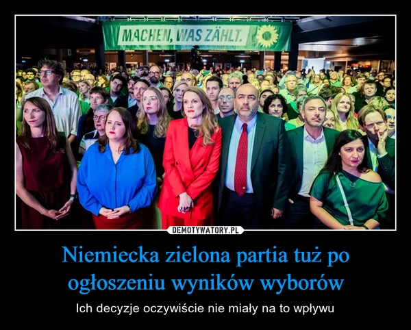 
    Niemiecka zielona partia tuż po ogłoszeniu wyników wyborów