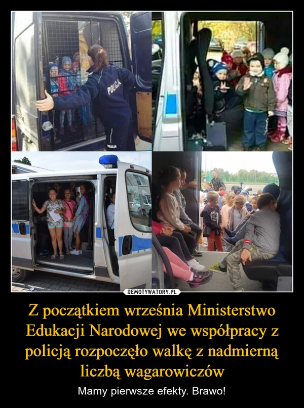 
    Z początkiem września Ministerstwo Edukacji Narodowej we współpracy z policją rozpoczęło walkę z nadmierną liczbą wagarowiczów