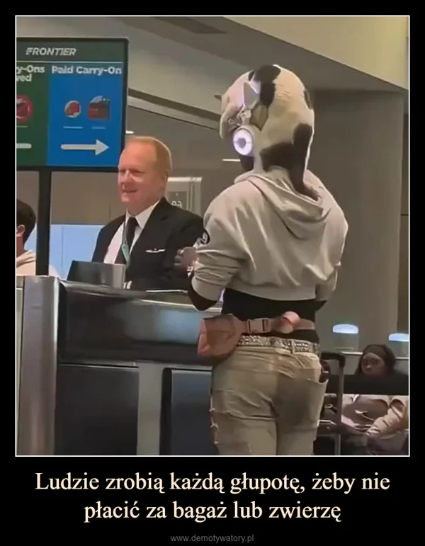 
    Ludzie zrobią każdą głupotę, żeby nie płacić za bagaż lub zwierzę