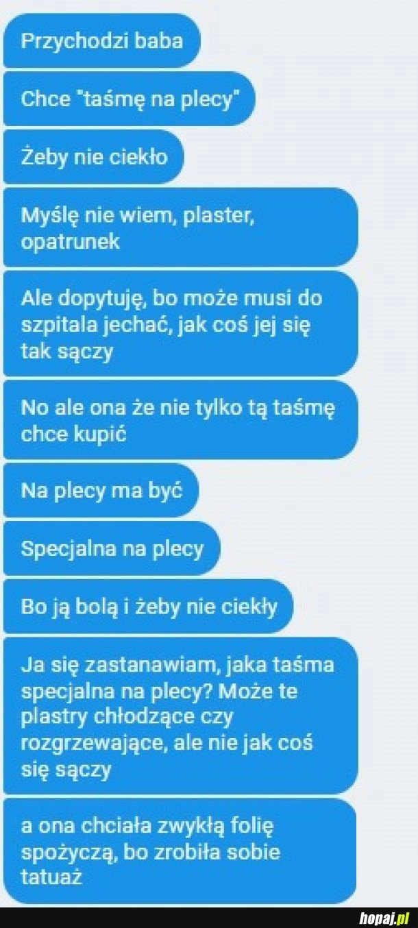 
    Taśma na plecy