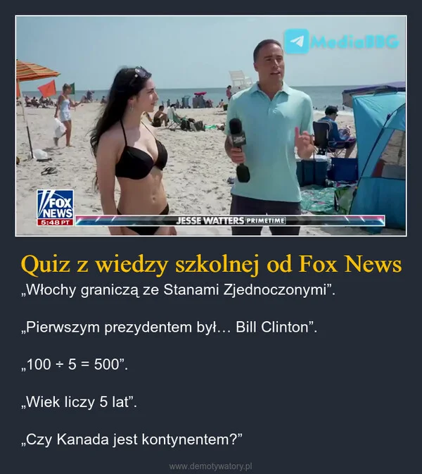 
    Quiz z wiedzy szkolnej od Fox News