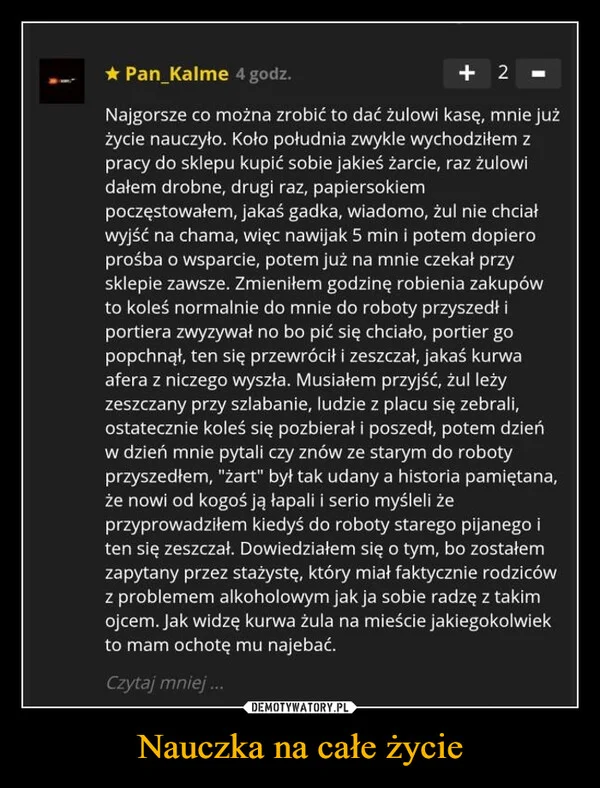 
    Nauczka na całe życie