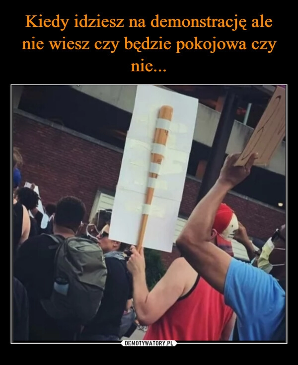 
    Kiedy idziesz na demonstrację ale nie wiesz czy będzie pokojowa czy nie...