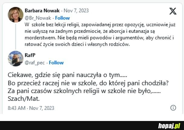 
    Szach/Mat dla Nowak...