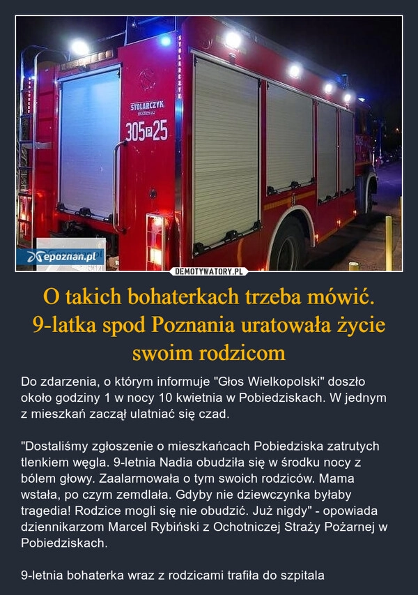 
    O takich bohaterkach trzeba mówić. 9-latka spod Poznania uratowała życie swoim rodzicom