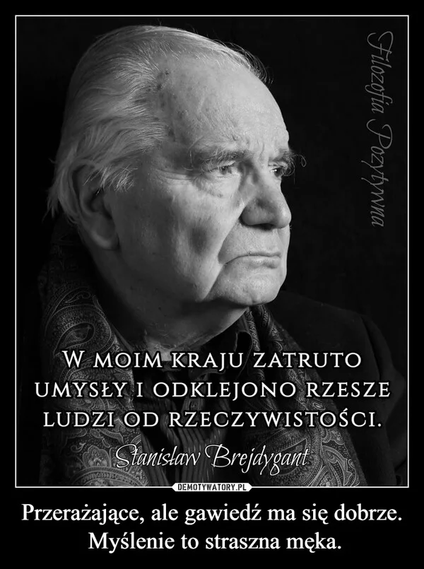 
    Przerażające, ale gawiedź ma się dobrze. Myślenie to straszna męka.
