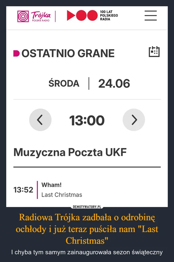 
    Radiowa Trójka zadbała o odrobinę ochłody i już teraz puściła nam 