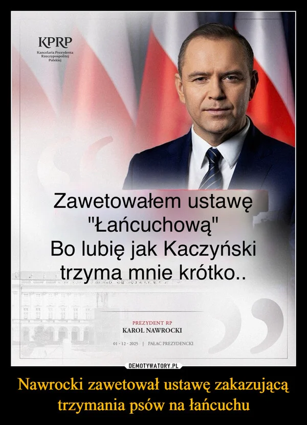 
    Nawrocki zawetował ustawę zakazującą trzymania psów na łańcuchu