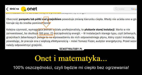 
    Onet i matematyka...