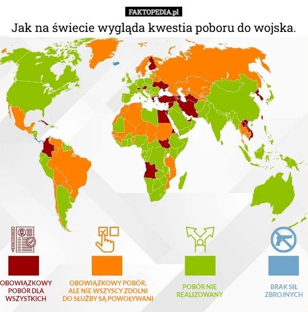 
    Jak na świecie wygląda kwestia poboru do wojska.