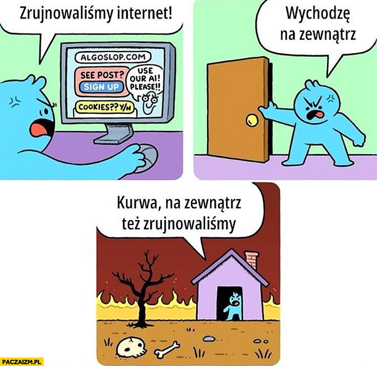 Zrujnowaliśmy internet, wychodzę na zewnątrz tam też zrujnowaliśmy