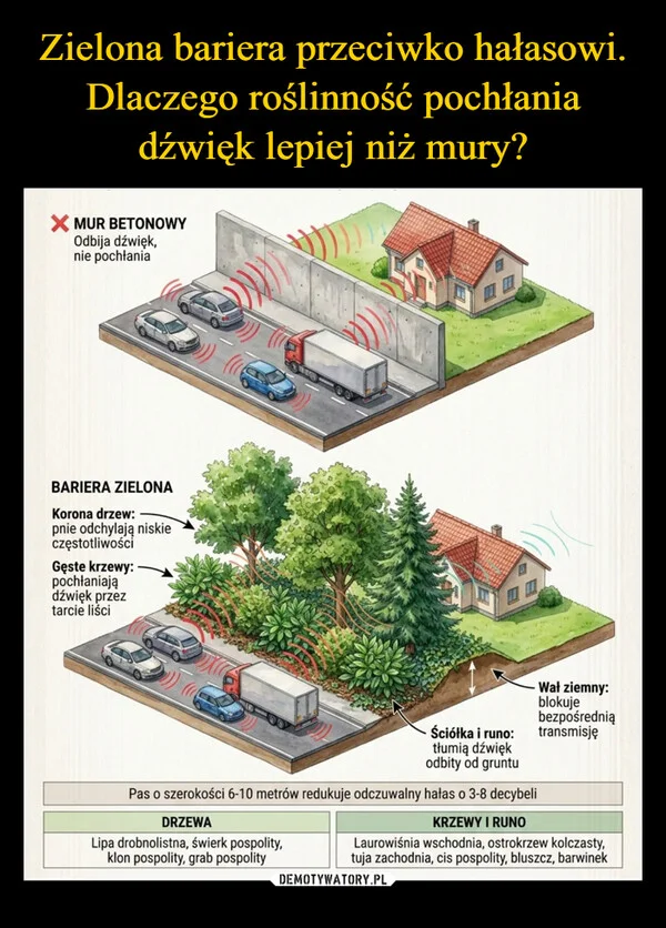 
    Zielona bariera przeciwko hałasowi. Dlaczego roślinność pochłania dźwięk lepiej niż mury?