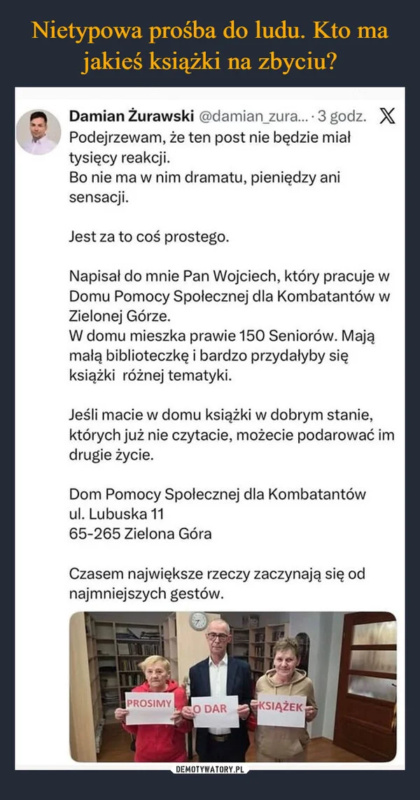 
    Nietypowa prośba do ludu. Kto ma jakieś książki na zbyciu?