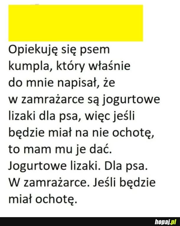 
    Jogurtowe lizaki dla psa