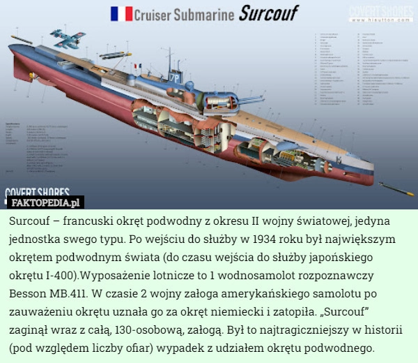 
    Surcouf – francuski okręt podwodny z okresu II wojny światowej, jedyna jednostka