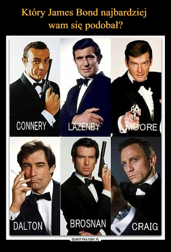 
    Który James Bond najbardziej 
wam się podobał?