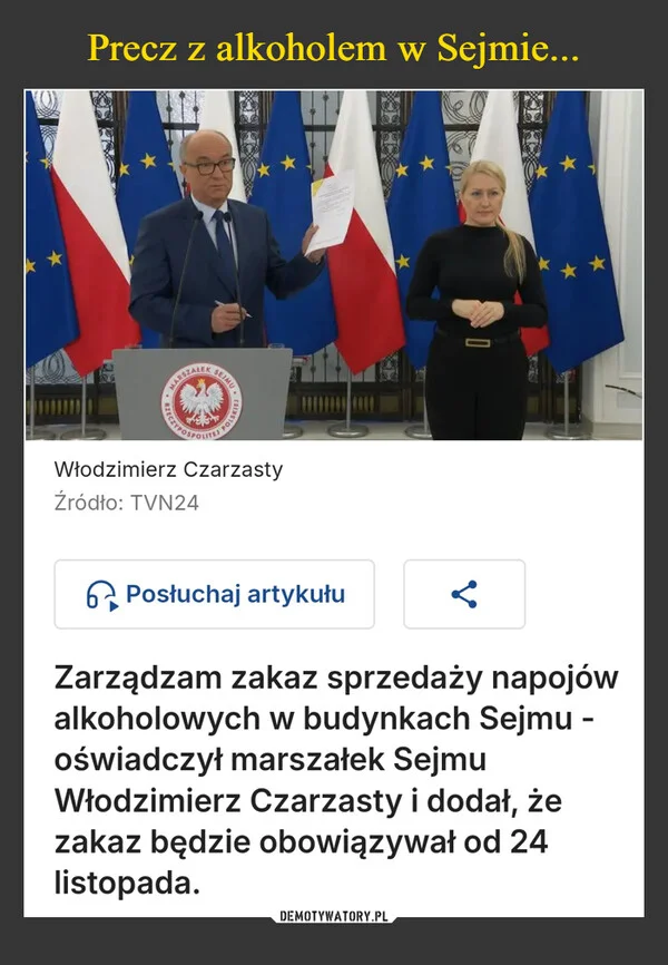 
    Precz z alkoholem w Sejmie...