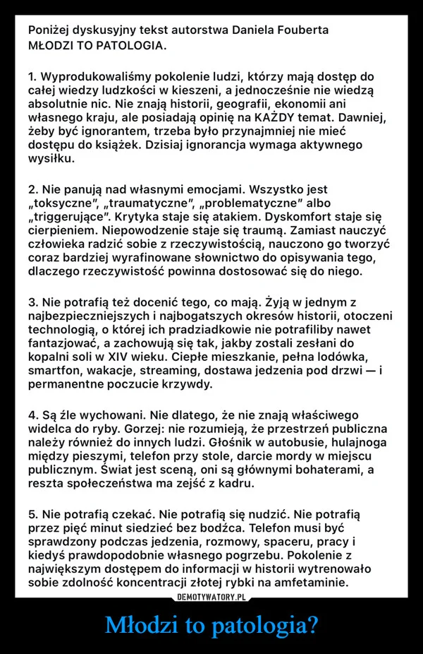 Młodzi to patologia?