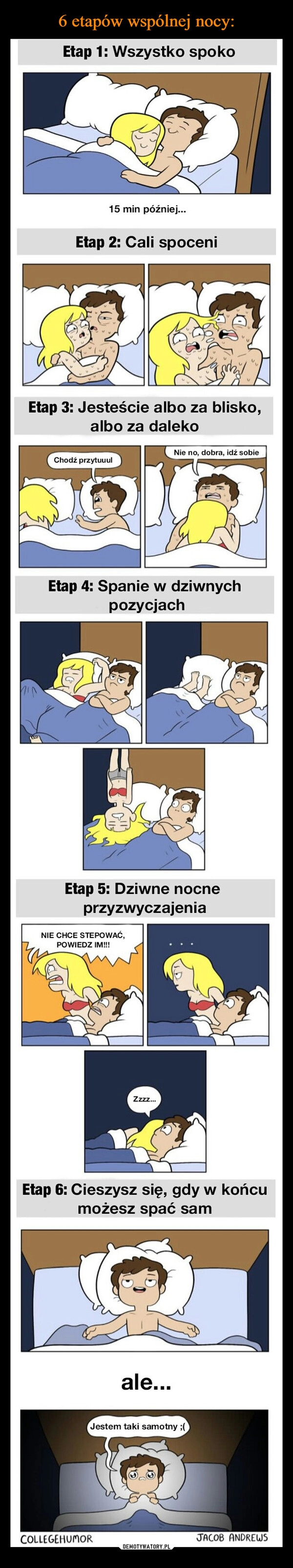 
    6 etapów wspólnej nocy: