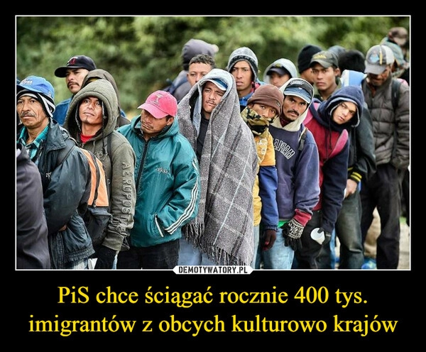 
    PiS chce ściągać rocznie 400 tys. imigrantów z obcych kulturowo krajów