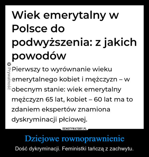 
    Dziejowe rownoprawnienie