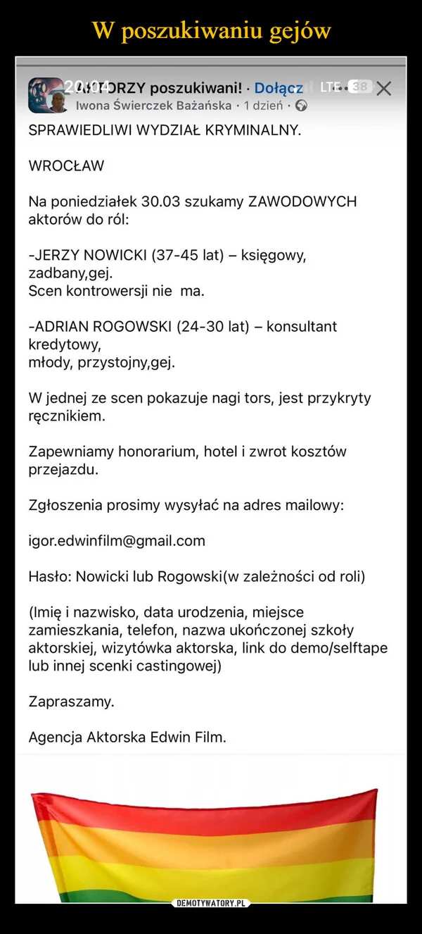 
    W poszukiwaniu gejów