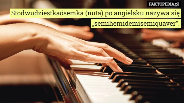 
    Stodwudziestkaósemka (nuta) po angielsku nazywa się „semihemidemisemiquaver”.