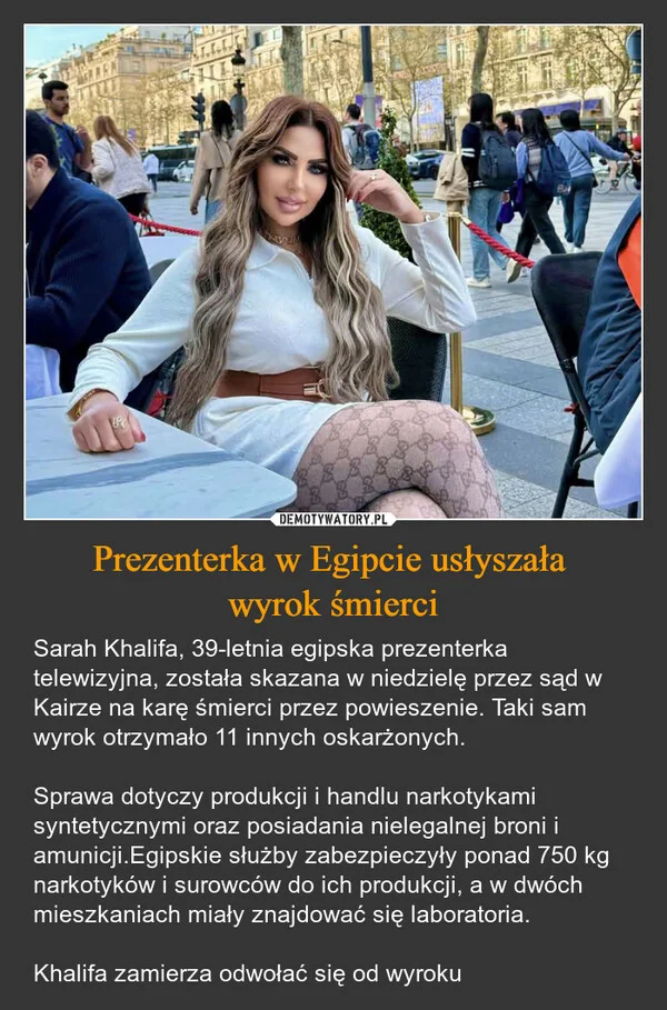 
    Prezenterka w Egipcie usłyszała wyrok śmierci