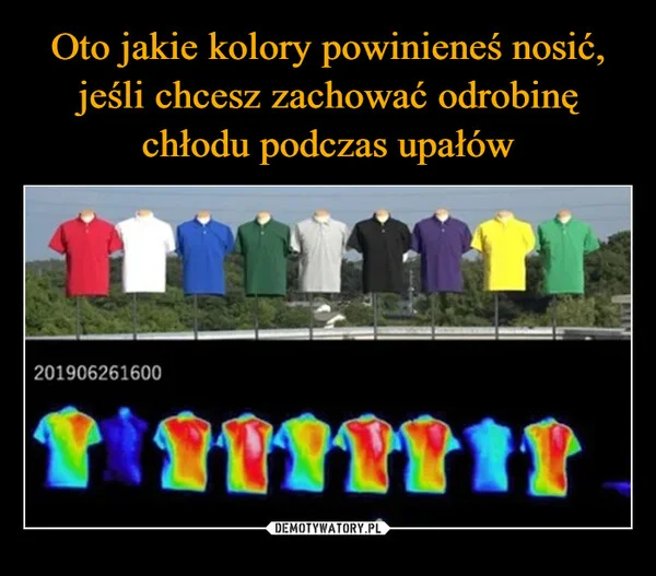 
    Oto jakie kolory powinieneś nosić, jeśli chcesz zachować odrobinę chłodu podczas upałów