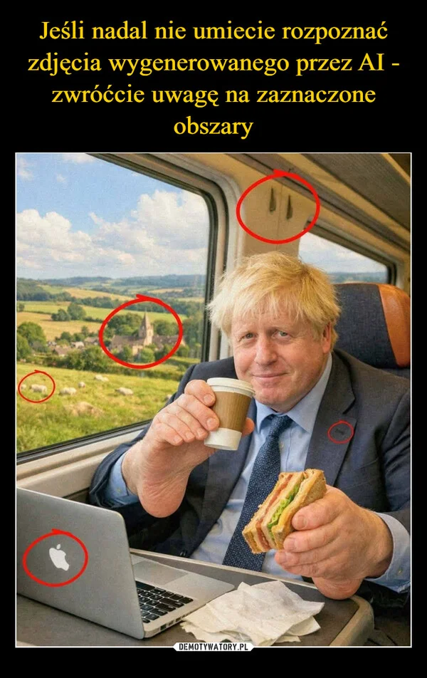 
    Jeśli nadal nie umiecie rozpoznać zdjęcia wygenerowanego przez AI - zwróćcie uwagę na zaznaczone obszary