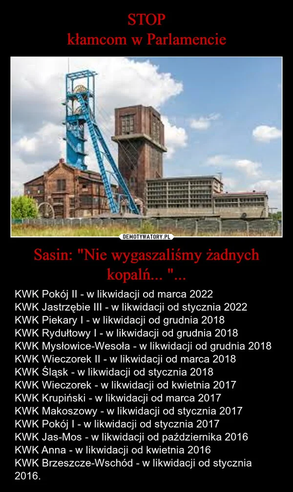 
    STOP kłamcom w Parlamencie Sasin: 