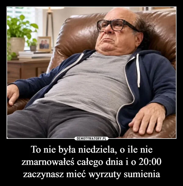 
    To nie była niedziela, o ile nie zmarnowałeś całego dnia i o 20:00 zaczynasz mieć wyrzuty sumienia
