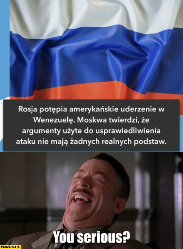 
    Rosja potępia uderzenie w Wenezuelę, argumenty do ataku nie maja realnych podstaw, serio?