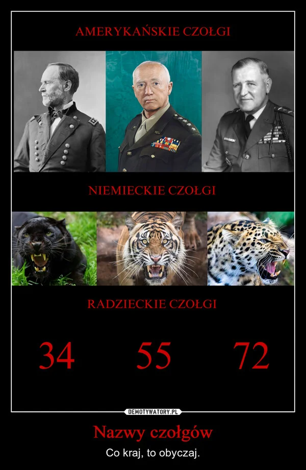 
    Nazwy czołgów